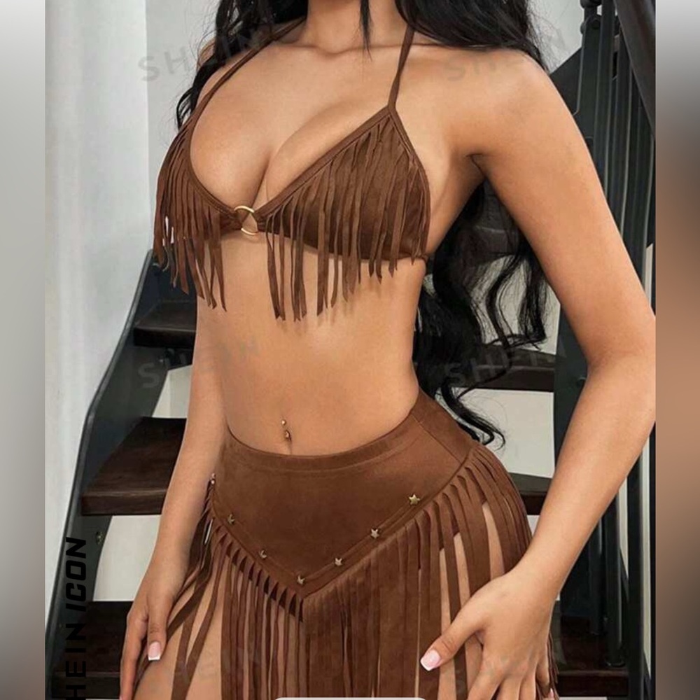 Suede Finge Matching Set
